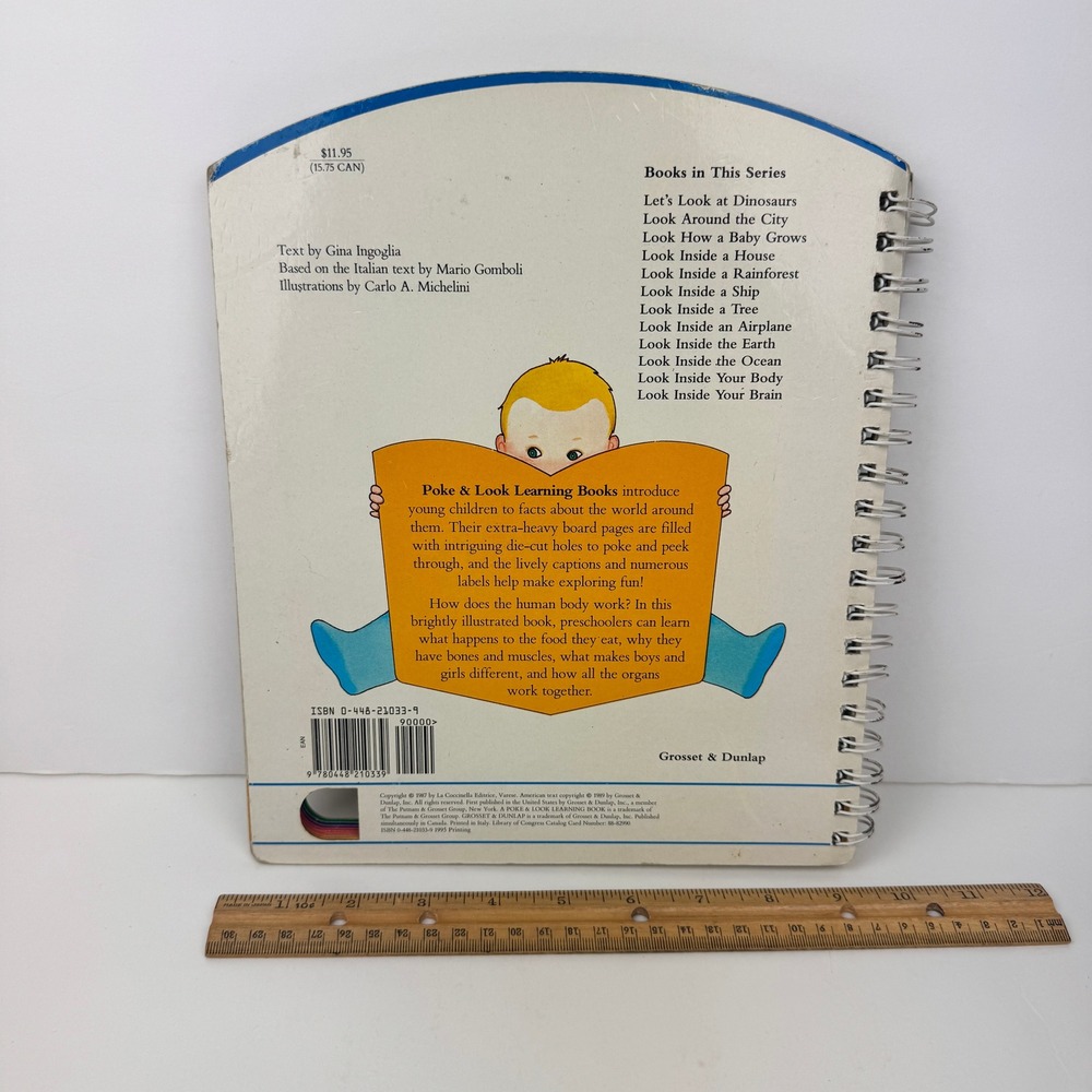 Vtg Hardcover Cardboard Look Inside Your Body Learn Anatomy Kids Spiral Spine - Picture 3 of 12